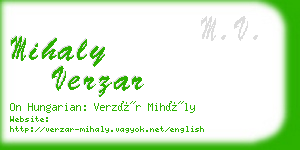 mihaly verzar business card